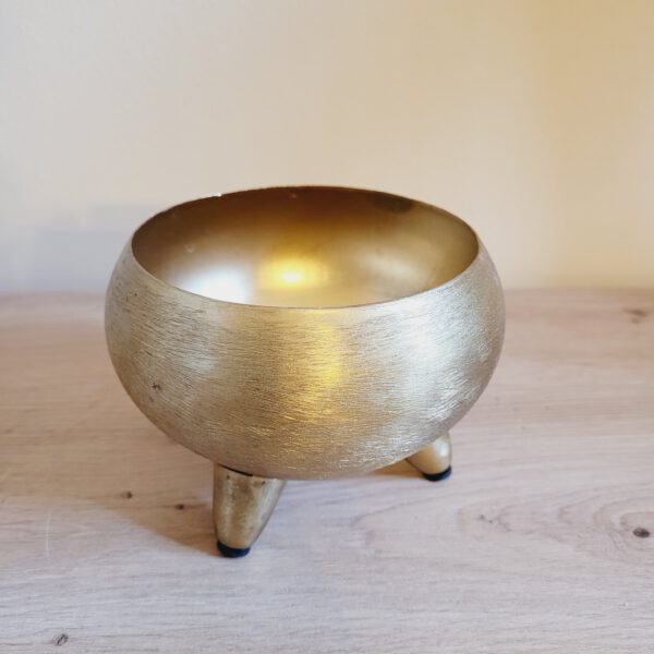 Schale Q Gold Vase auf Füßen 10 cm