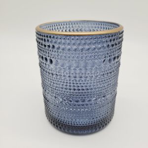 Vase Dots blau mit Goldrand 12 cm