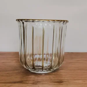 Vase "Golden Stripes konisch" klarglas